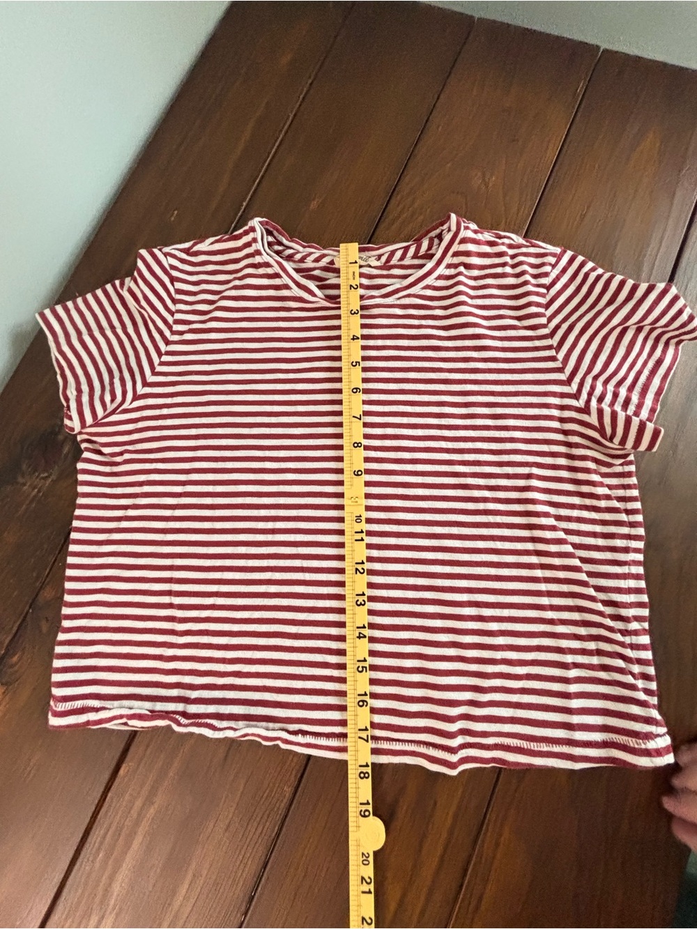 Madewell Red White Striped Crop Top Size Small Cottagecore Coastal Preppy - Picture 5 of 6